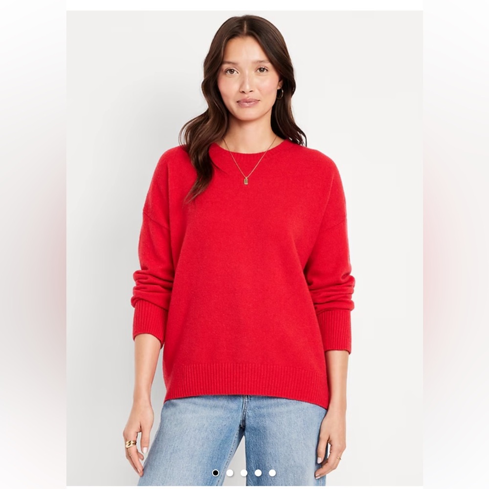 GAP Red Crewneck Cotton Blend Sweater Women’s Medium